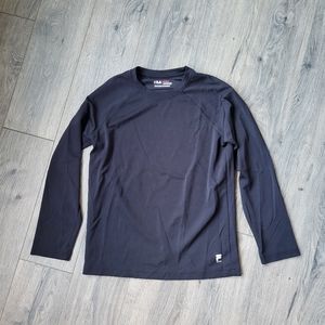 FILA Sport Long Sleeve T-shirt Black {Boy's Large 14/16}